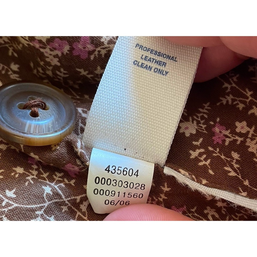 Y2K Old Navy Leather Jacket Womens L Brown Genuine Leather Biker Chic Western - Picture 8 of 8